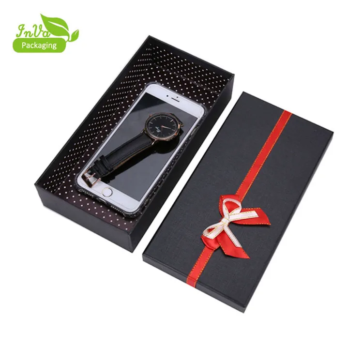 Color printed cardboard square boxes with lid iphone gift box