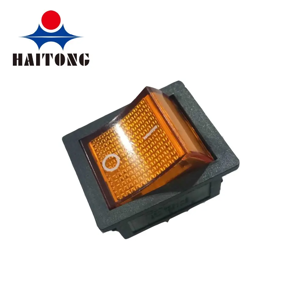 16A Электрический мотоцикл переключатель с подсветкой оранжевый желтый на off 4 Булавки Кулисный Переключатель KCD4