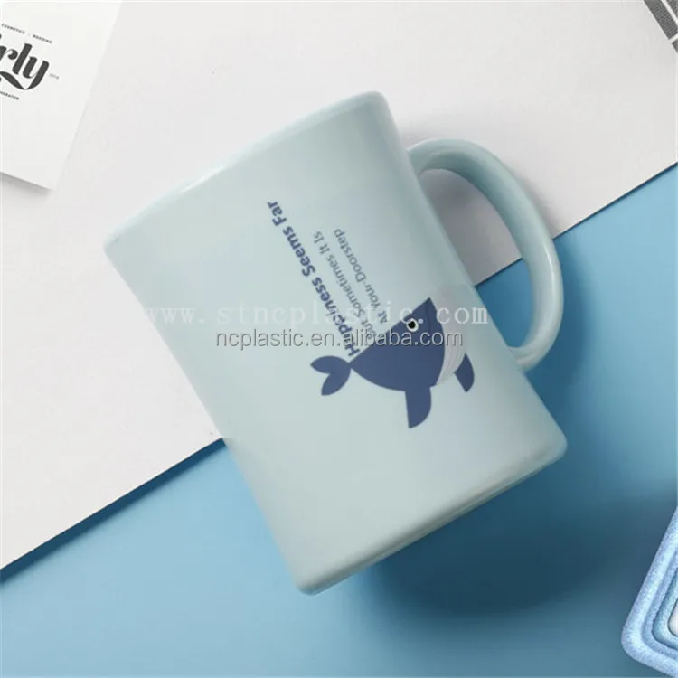 450ml 16oz Whales printing CHILDREN KIDS PLASTIC MUGS WITH HANDLE FUN TRAVEL HOME