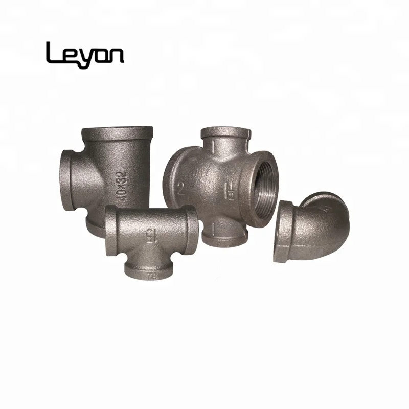 ANSI standard pipe fitting names and parts china pipe 90 deg elbow threaded tee fitting black malleable iron fittings