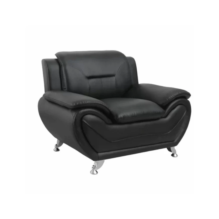 Fashion personalized black sofa furniture couch living room furniture leather sofa