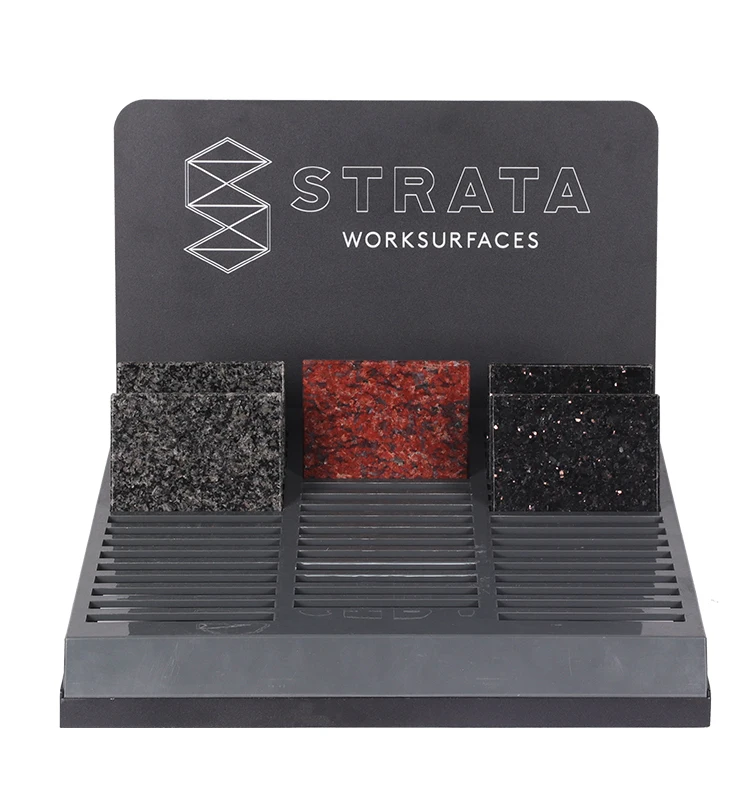 
Cheap Desktop Plastic Display Rack for Marble Quartz Sample 