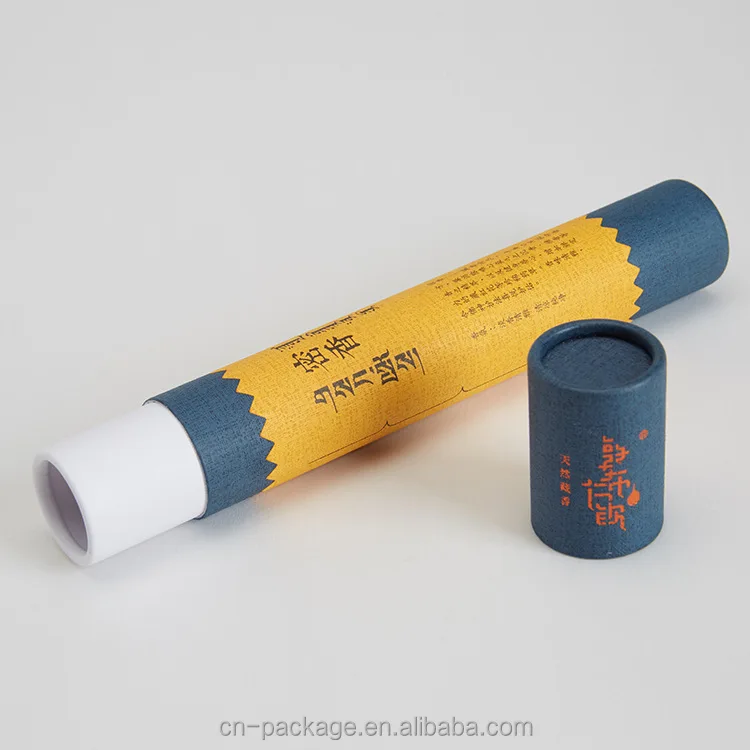 Luxury white paper cardboard tube packaging for incense with crimping edge Custom logo mailing tubes