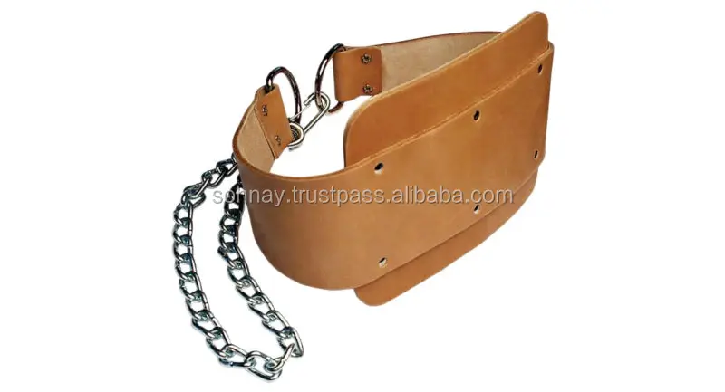 Wholesale Gym Fitness Exercise Weighted Belt Pull Up Deep Belt Weightlifting Dipping Belt With Steel Chain and customize logo