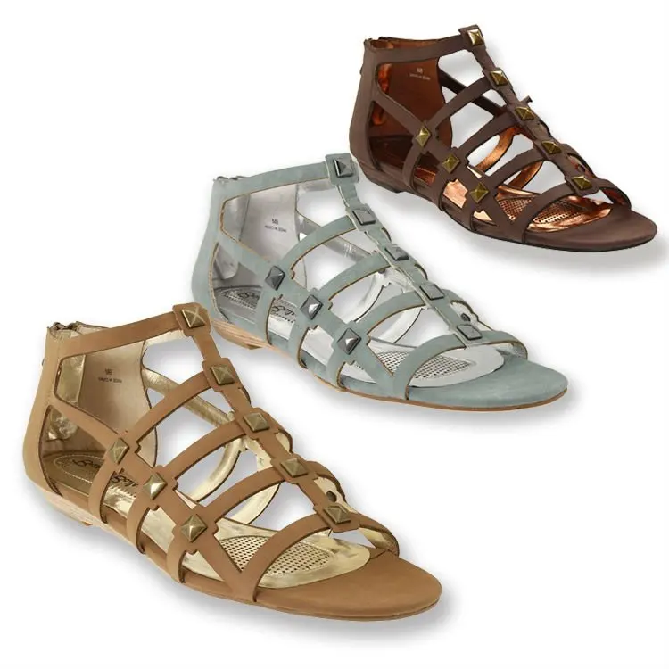 Классический дизайн женские стильные элегантные римские женские модные кожаные сандалии-гладиаторы