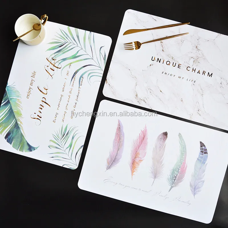 hot sale color printing plastic kitchen marble table mat