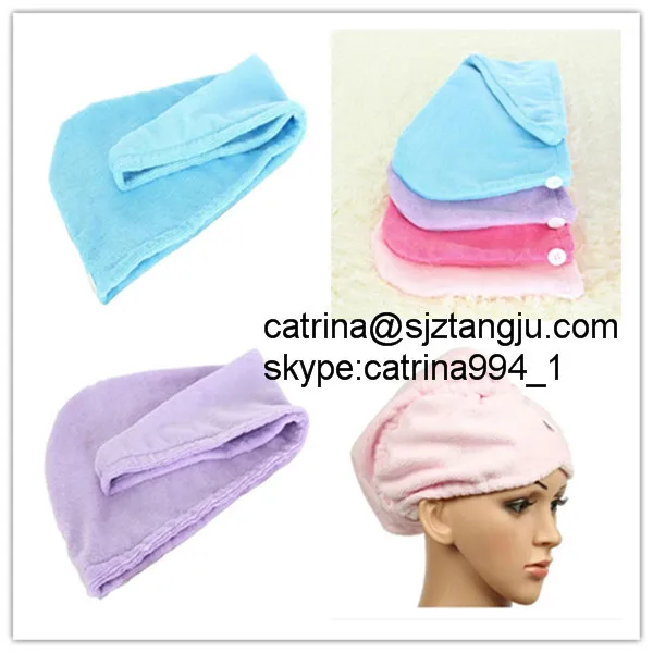 quick dry soft 35*70 black white microfibre hair-dry wrap hat Microfiber cap Magic Hair Drying dryer Turban Wrap towels for hair