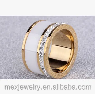 Высококачественные красивые свадебные кольца из белого фарфора и керамики цвета розового золота серебра с кристаллами