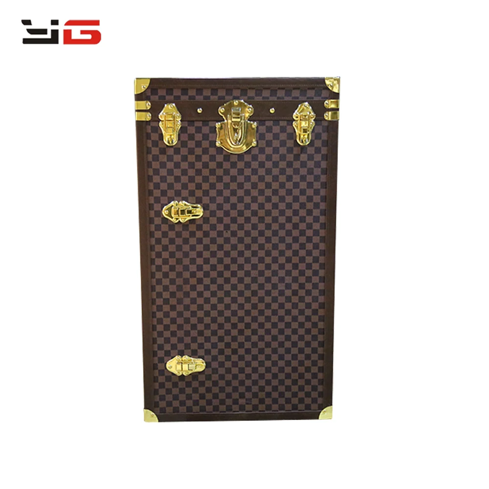 New Design Custom Leather Vintage Trunk Night Stand Suitcase