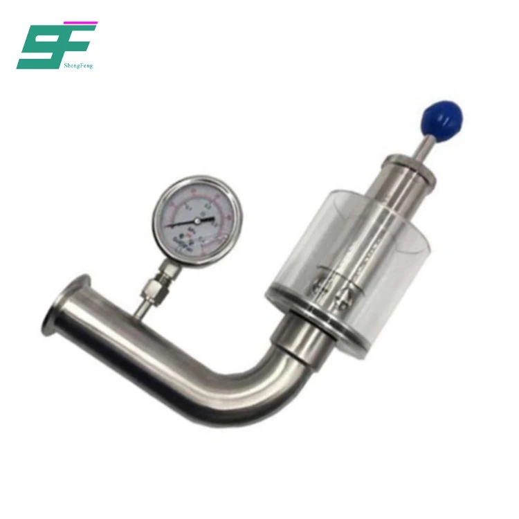 
SS304/316L Stainless Steel Sanitary Safety Beer Exhaust Air Release Valve with Visible Glass Gauge 