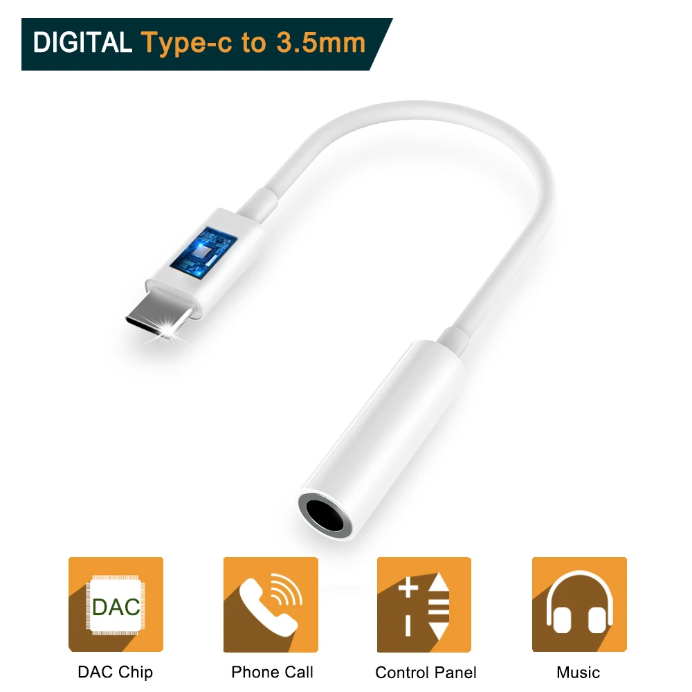 USB Type C to 3.5mm Audio Jack Adapter Headphone Adapter Jack Earphone Cable