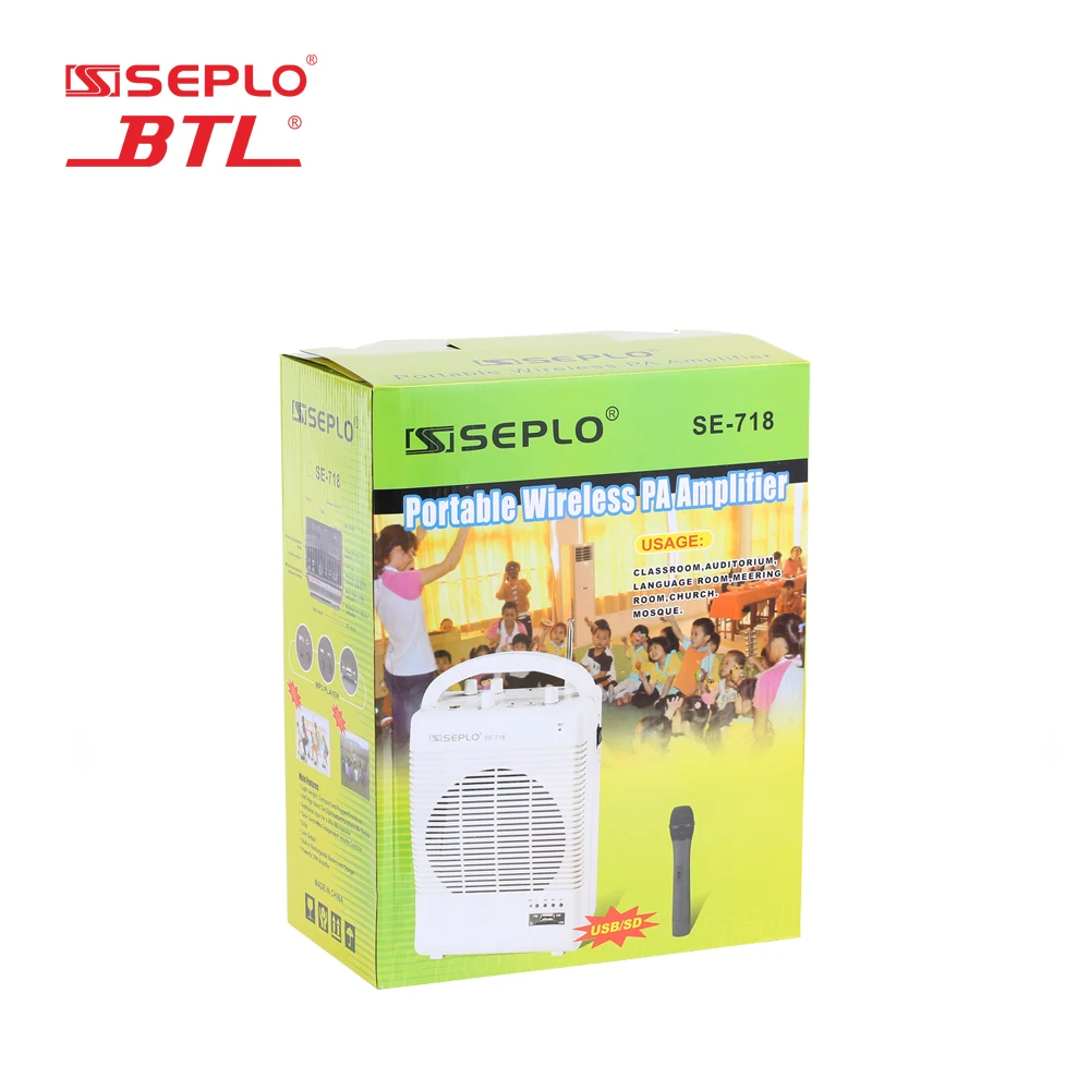 Professional portable wireless amplifier with microphone for teaching SE-718