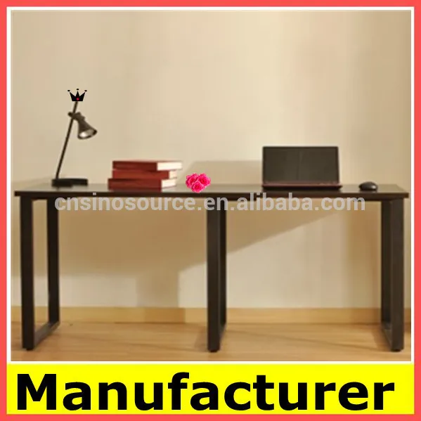 горячая продажа современные сталь- вуд дизайн мебели, сталь- вуд двойной компьютерный стол/стол