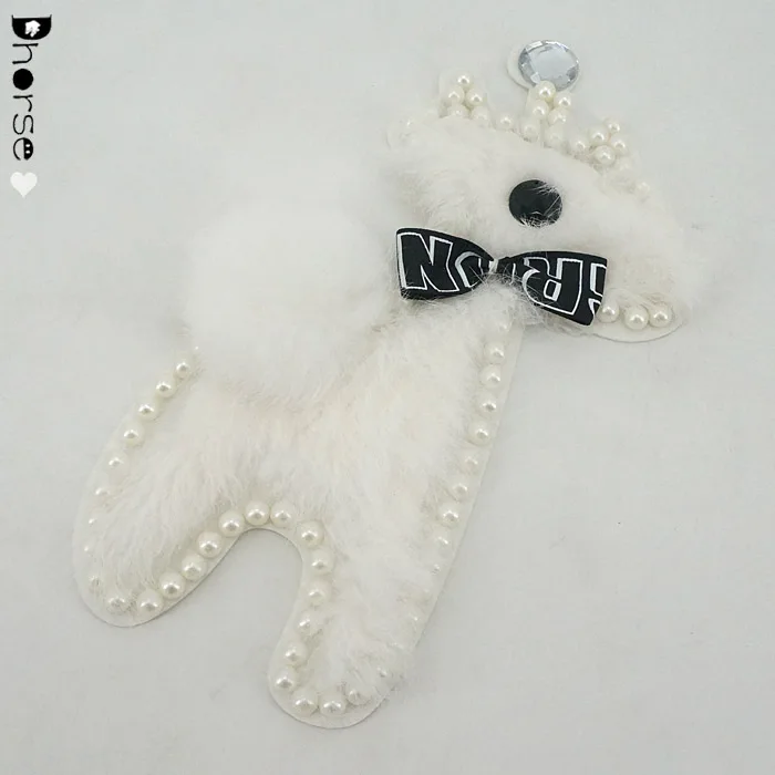 14.5*25cm white cute dog with crown design personalized clothing patch
