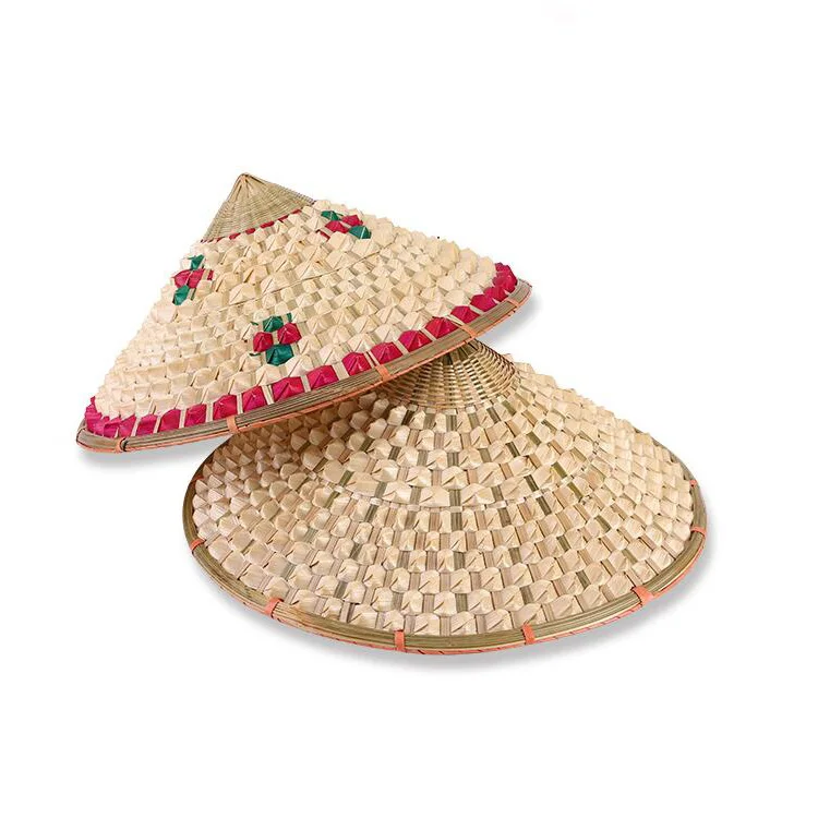 Оптовая продажа модные дизайнерские вьетнамские бамбуковые конические соломенные шляпы изготовленные на