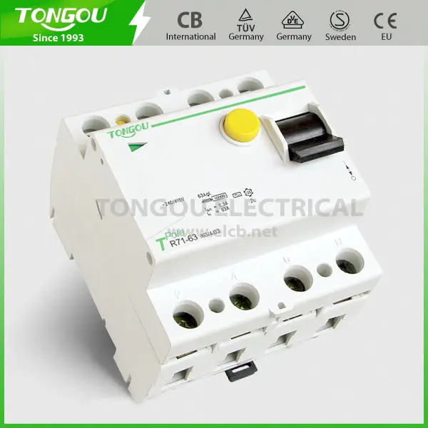 Tongou tor71-63 4p остаточный ток выключателя