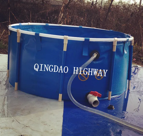 2000L soft foldable round fish farming tanks