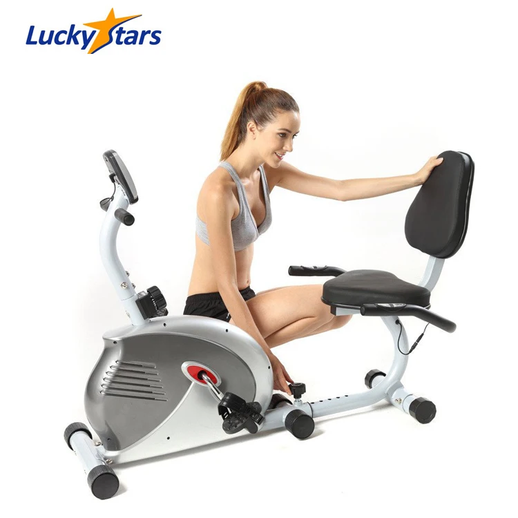 Магнитный лежачий велотренажер с монитором