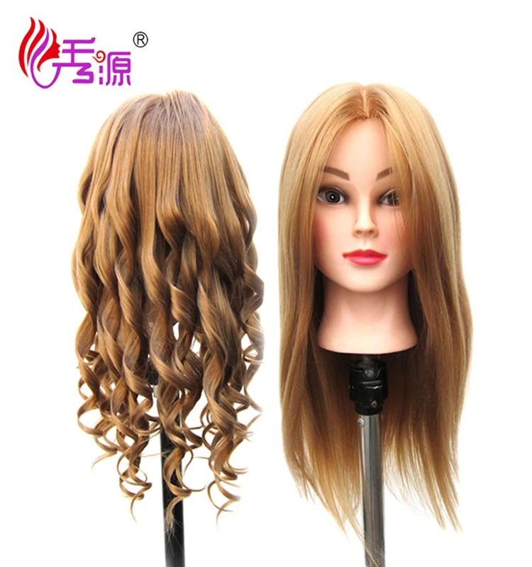 Wholesale Training Head , Human Hair And Animal Mixed Training Doll Head, Human Hair And Synthetic Hair Mixed Head Wig