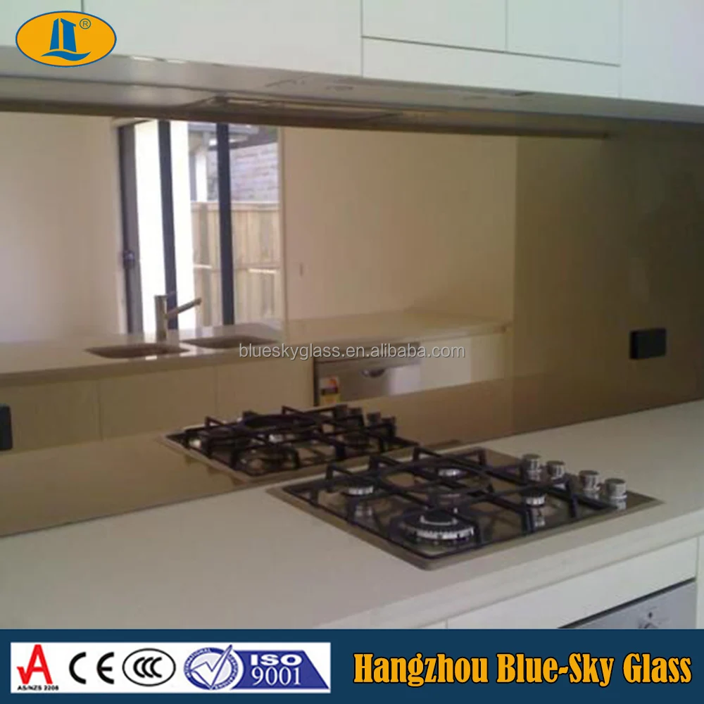 6mm grey mirror glass splashback