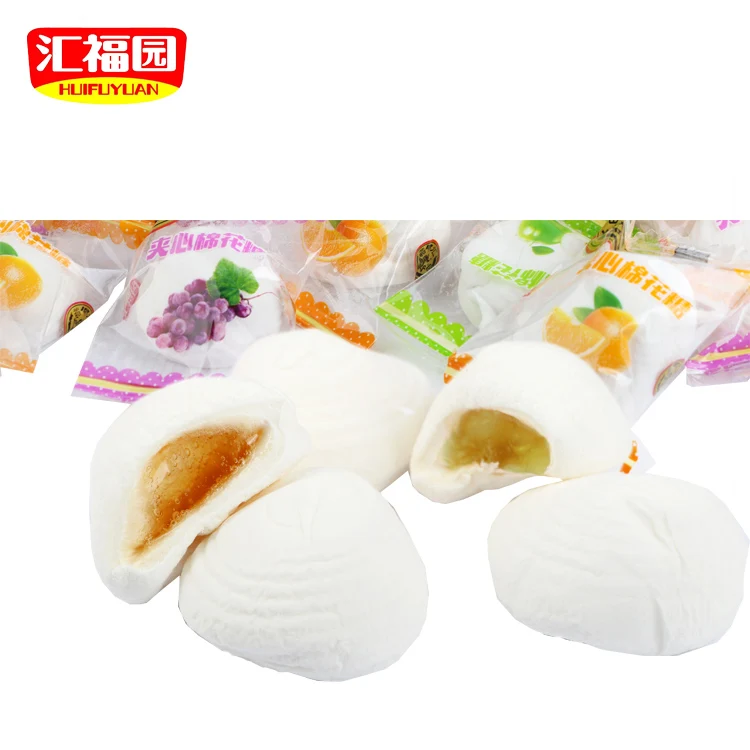 HUIFUYUAN Soft sweet jam center filled marshmallow candy