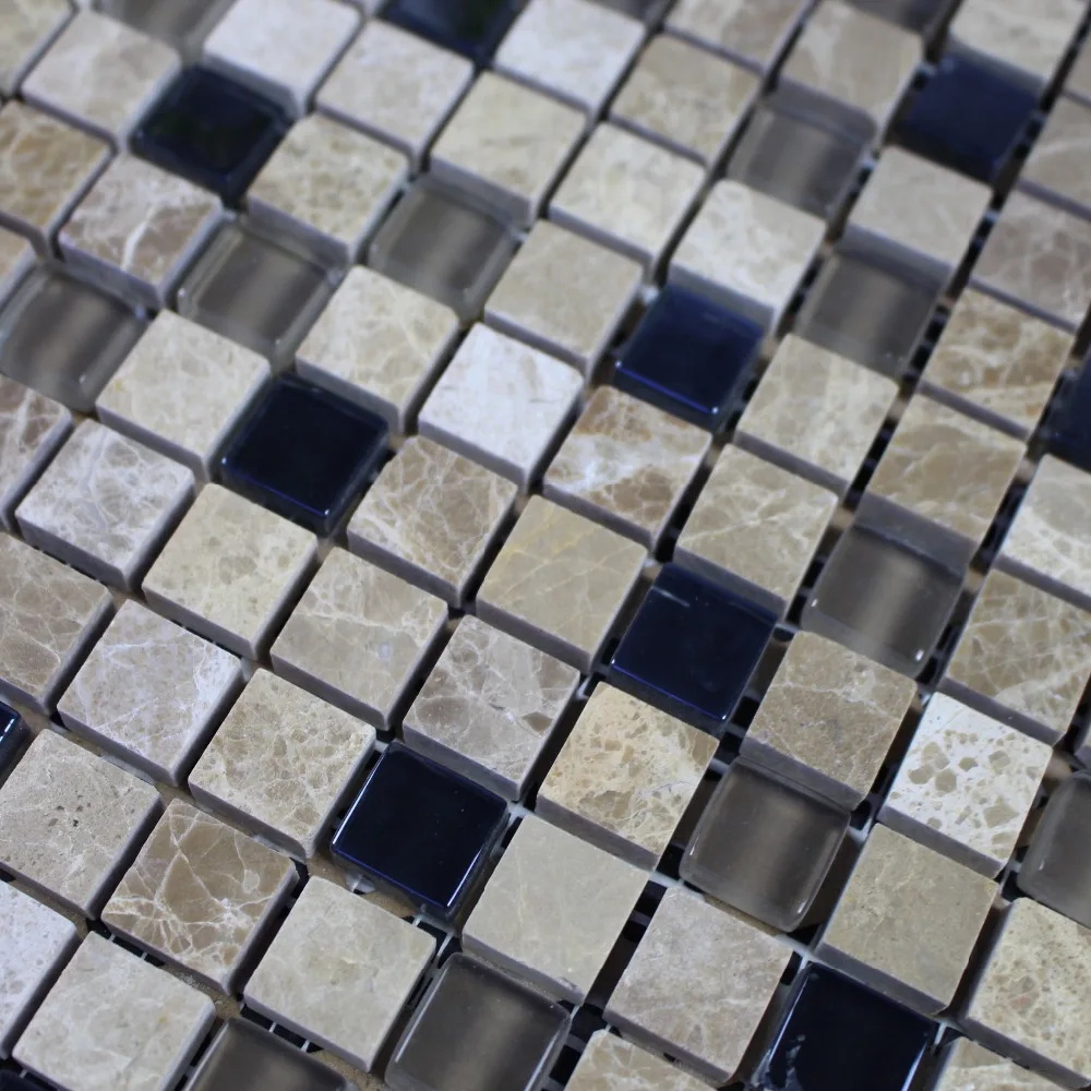 Decorstone24 Mixed Color Marble Mosaique Glass Mosaic Tile 15x15 Polished
