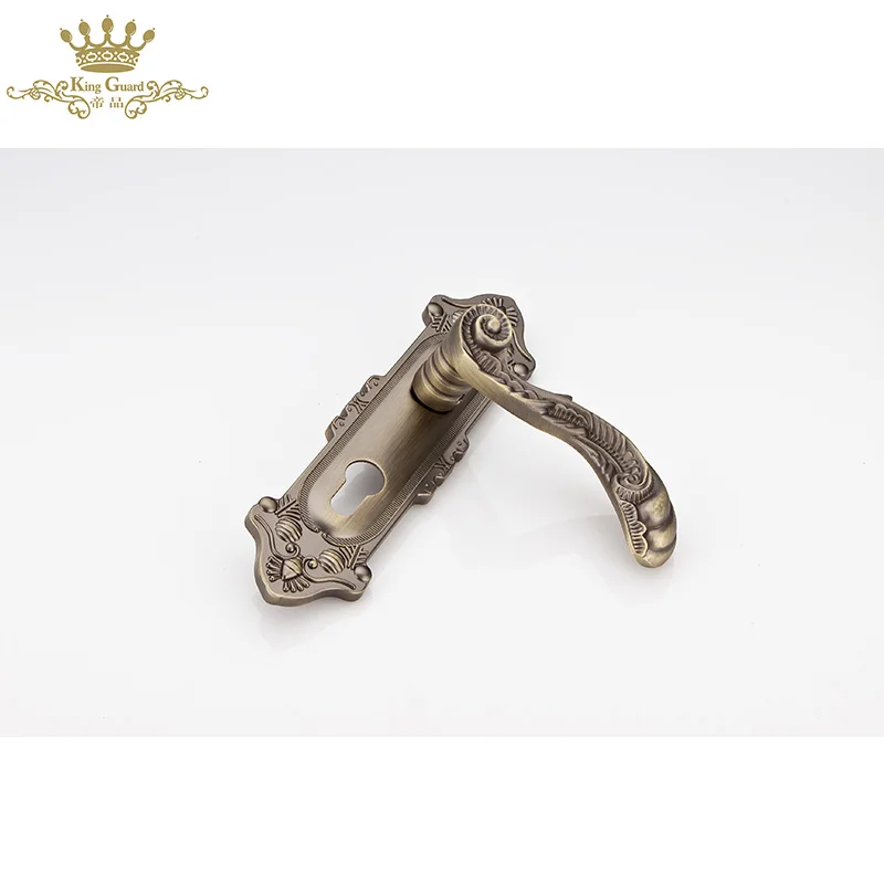 Zinc alloy luxury door handles lock antique bedroom wooden door handle household door lock