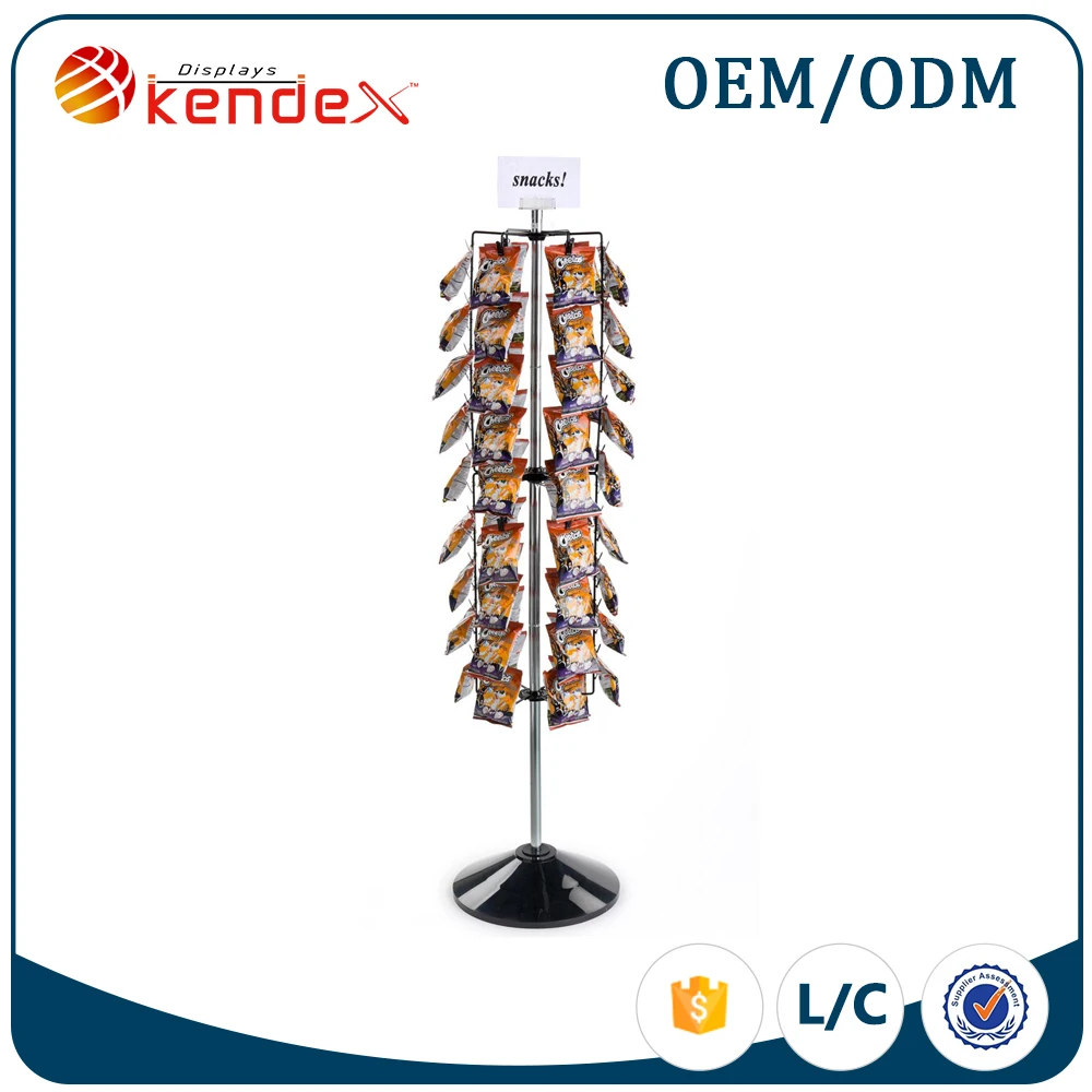 free standing metal snacks supermarket shelf for snack kiosk snack display rack