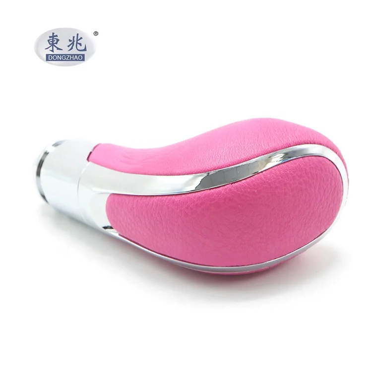 Pink Leather Universal Automatic Shift Knob With Button For GM/opel