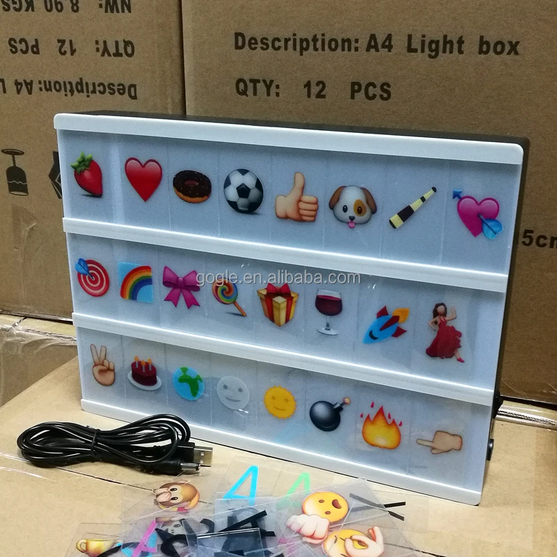 
A4 Cinema LED light Box Extra 85pcs colorful Letters Numbers Symbols 
