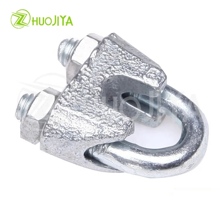 Zhuojiya US Type Drop Forged U Bolt Clamp Metal Cable Clamp Carbon Steel Wire Rope Clamp Clip Grip