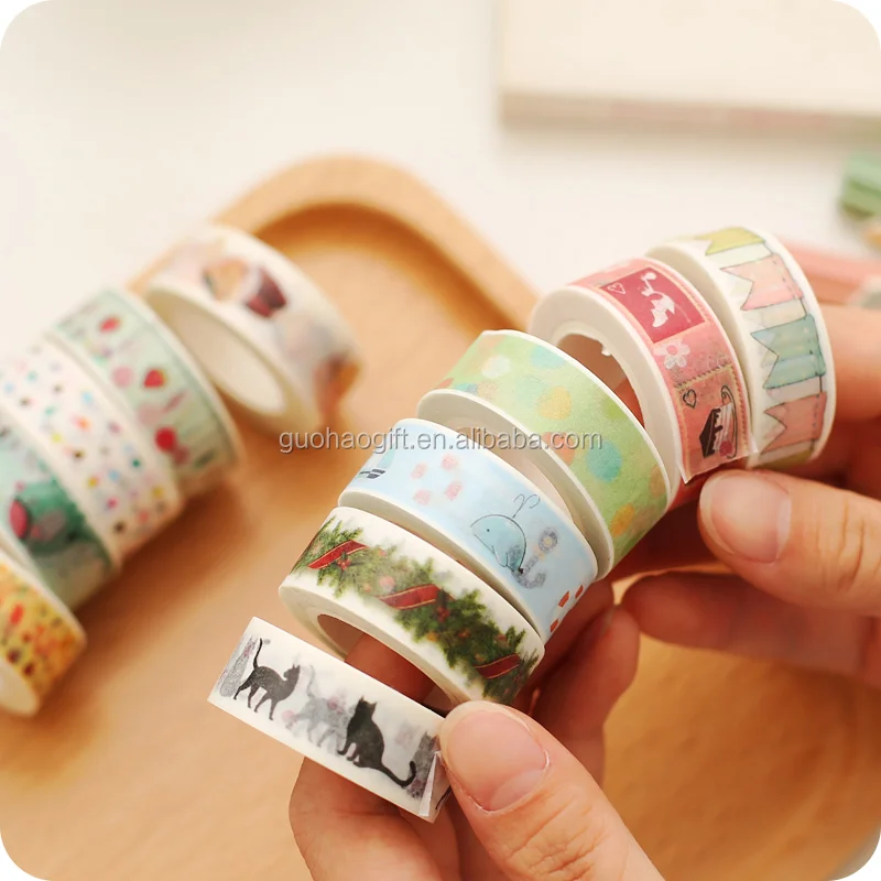 
custom colorful assorted design washi tape for decoration and gift box 