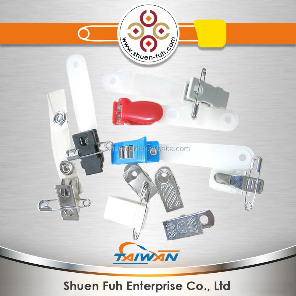 SG- Very popular cheap badge plastic clip & metal clip