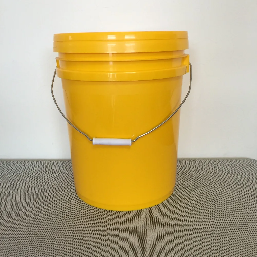 Yellow hot sale paint plastic bucket 20 liter plastic paint bucket