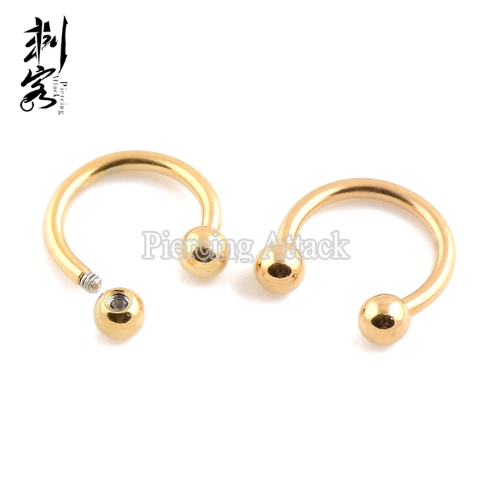 Titanium Anodized Circular Barbells Horseshoes Body Piercing Jewelry