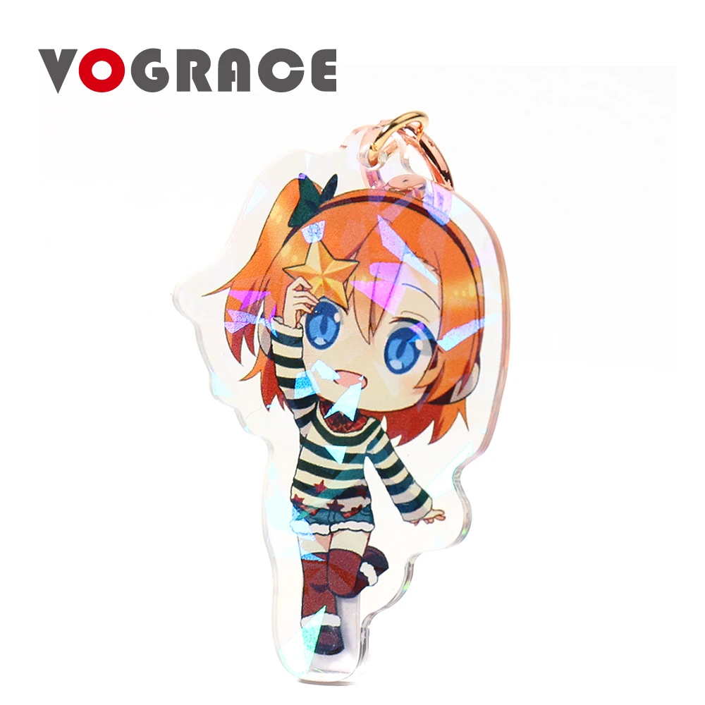 Vograce High quality clear two side printed vograce custom acrylic keychain