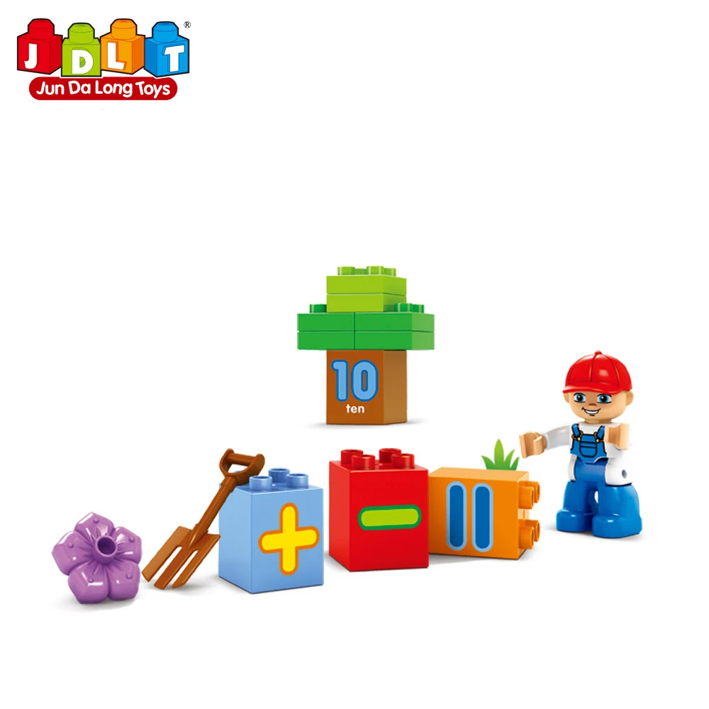 JDLT hot sale toy for children DIY intelligent educational assemble ABS large plastic train 53pcs building block bricks set