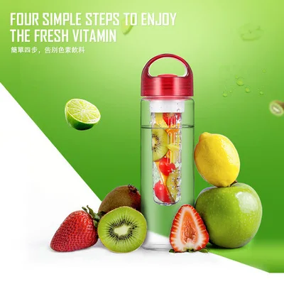 700ml summer promotion portable shape fruit infuser plastic water bottle