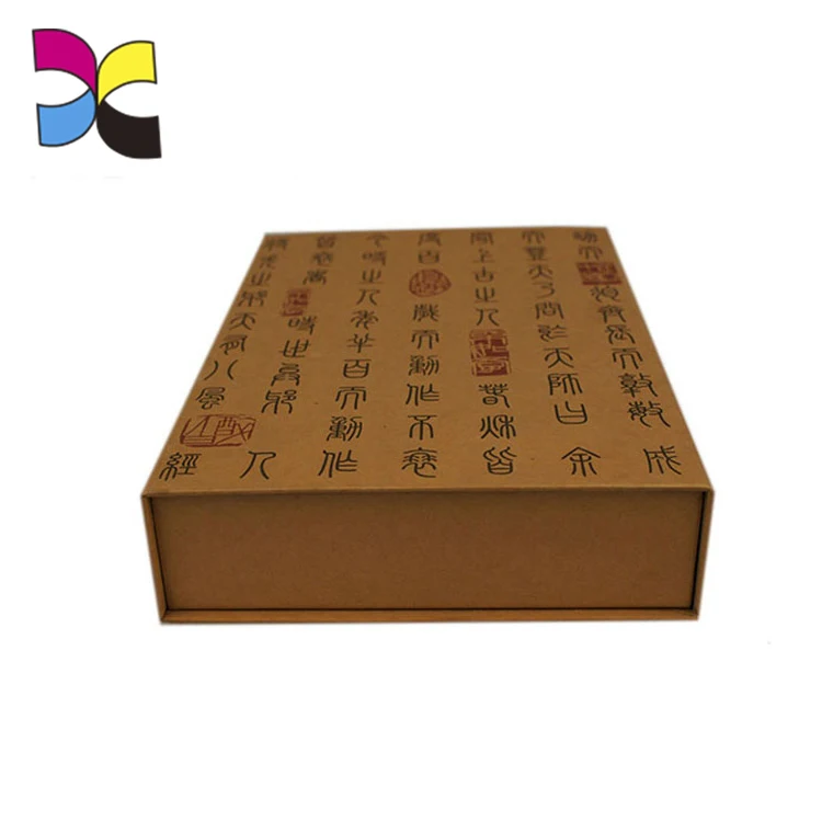 Brown craft paper mounting grey board book shape packaging printed new custom box with logo