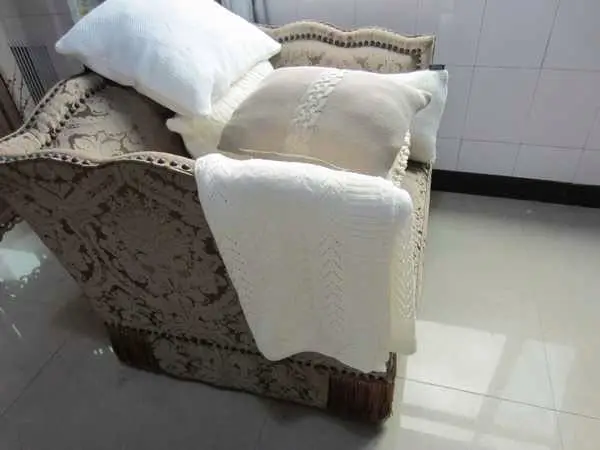 Magic Green 50cf95 100 Cotton 100 Acrylic 100 Wool Mohair Chunky Cable Knitted Faux Fur Sherpa Back Throw Blanket