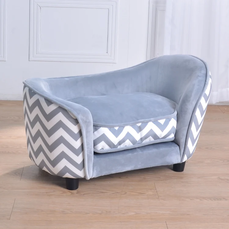 Удобный стильный серый диван-кровать для домашних животных