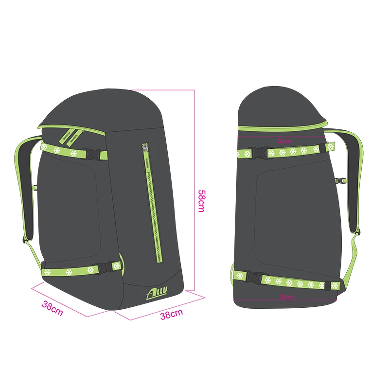 
Heat Wheeled Snowboard Waterproof Ski Shoe Boot Helmet Backpack Bag 