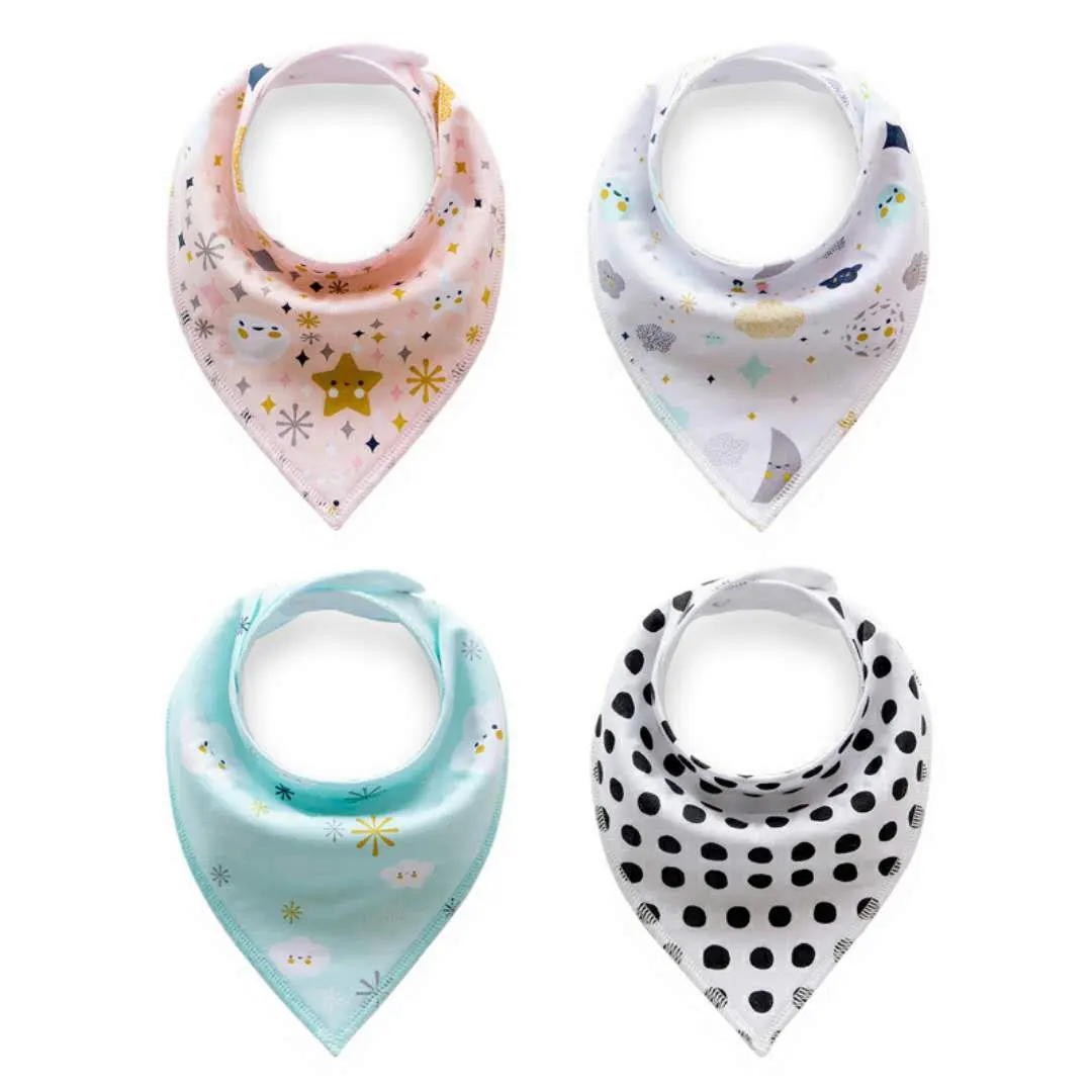 Manufacturer Wholesale Waterproof Custom Printed Bandana Drool Dental Baby Bibs