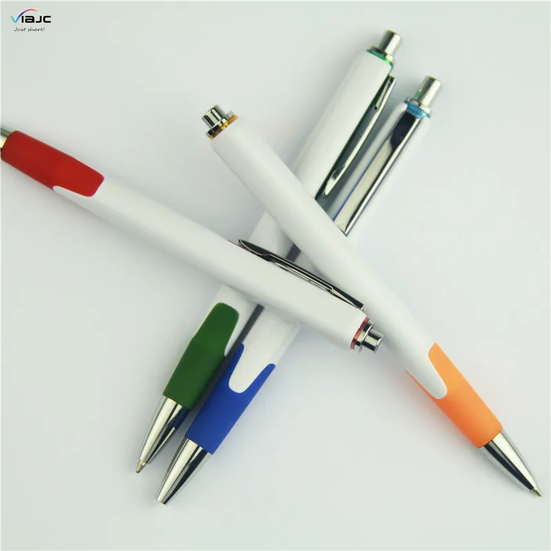 High Grade Triangle Ball Point Pen with Rubber Grip and Metal Clip