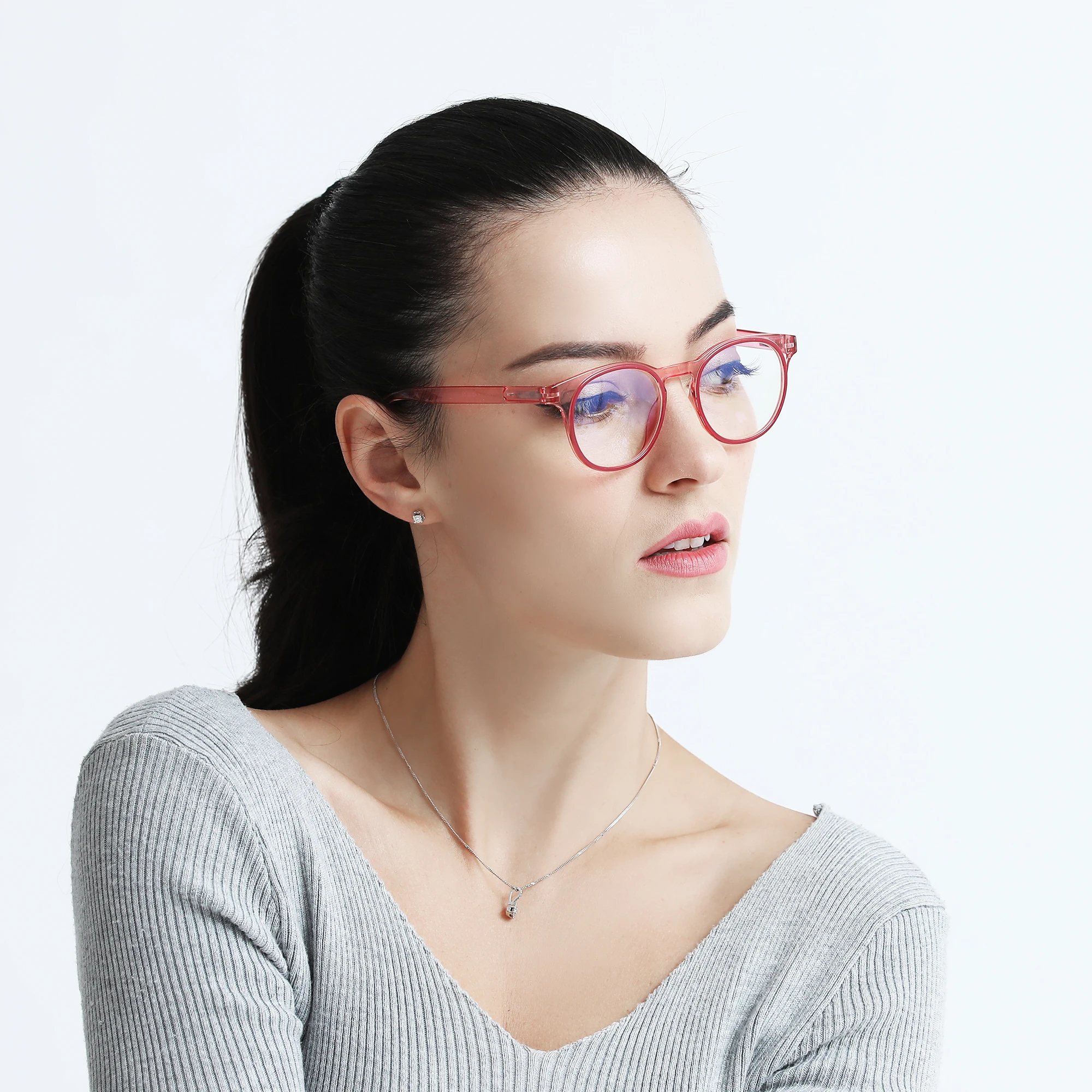 JHEYEWEAR Top Selling Blue Ray Blocking Pink Computer Gaming Glasses Anti Blue Light Reading Glasses Women