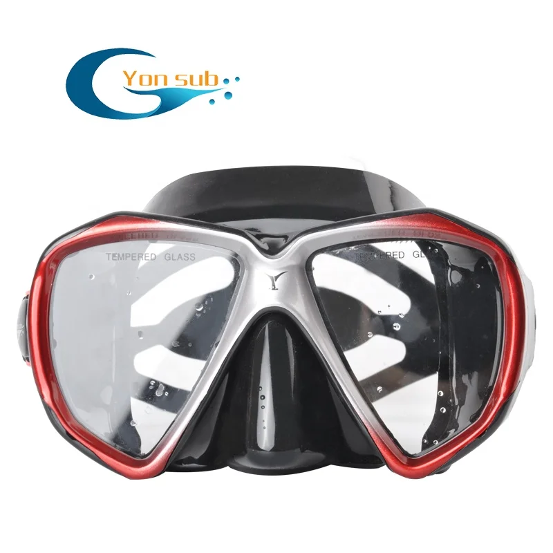 YONSUB Diving Mask Scuba Mask Liguid Silicone Underwater with Great Vision Tempered Glass Anti-fog Swimming Snorkeling Goggles