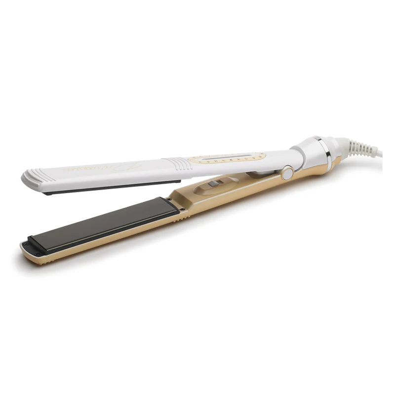 Hair Styling Tool Fast Heat Flat Iron Tourmaline Steam White And Golden Hair Straightener