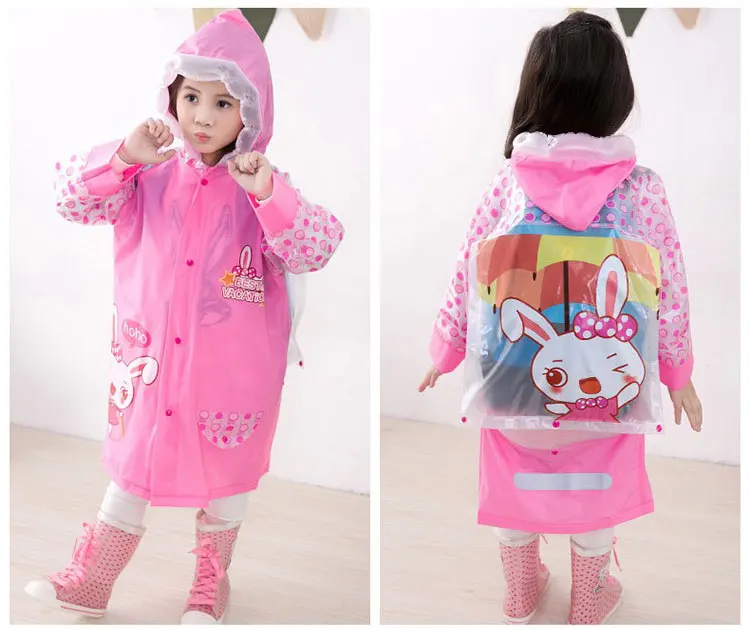 Wholesale foldable pvc fashion rain coat/school bag cover children raincoat MJ-225