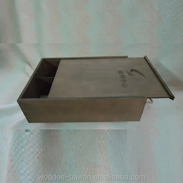Shoe wooden boxes with slider lid