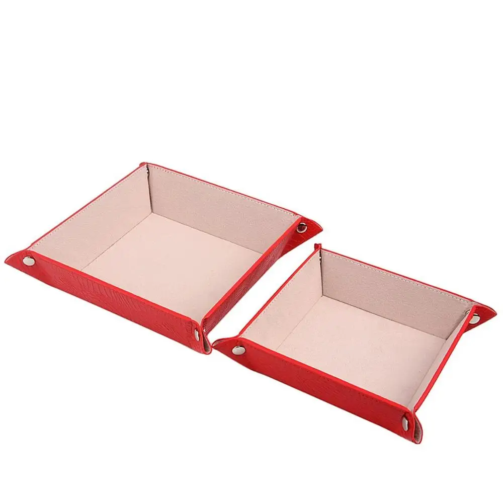 Factory customizing good price square pu leather foldable tray